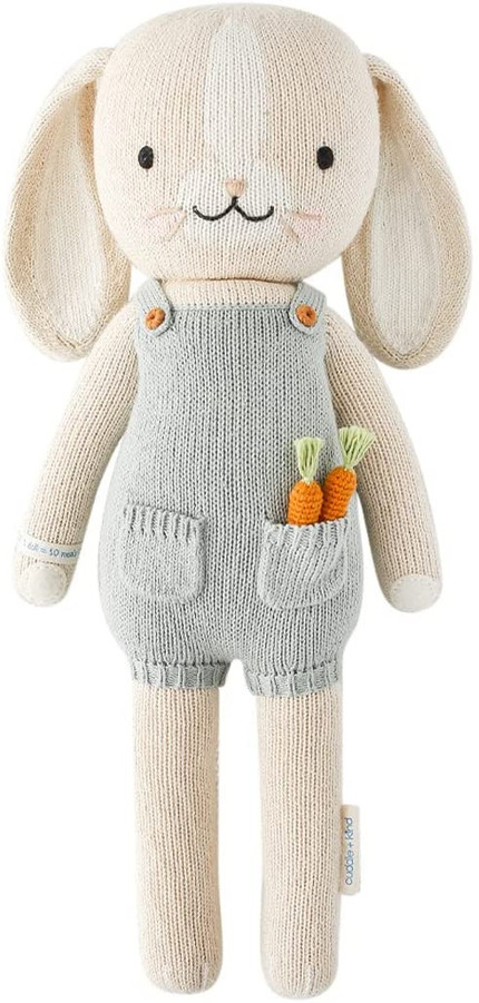 Click for more info about cuddle + kind Henry The Bunny Regular 20" Hand-Knit Doll – 1 Doll = 10 Meals, Fair Trade, Heirl...