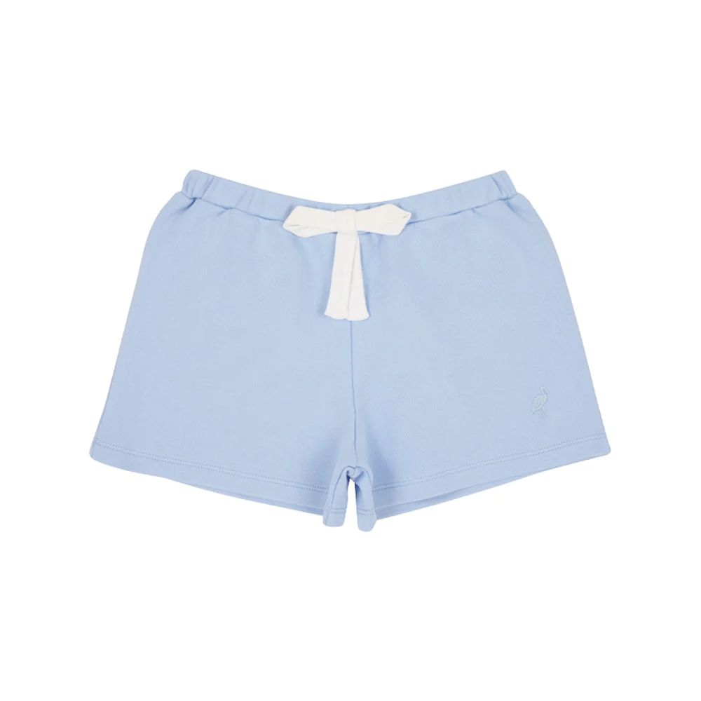 Shipley Shorts - Beale Street Blue with Worth Avenue White Bow & Stork | The Beaufort Bonnet Company