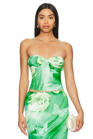 Zura Top in Green Rose Swirl | Revolve Clothing (Global)