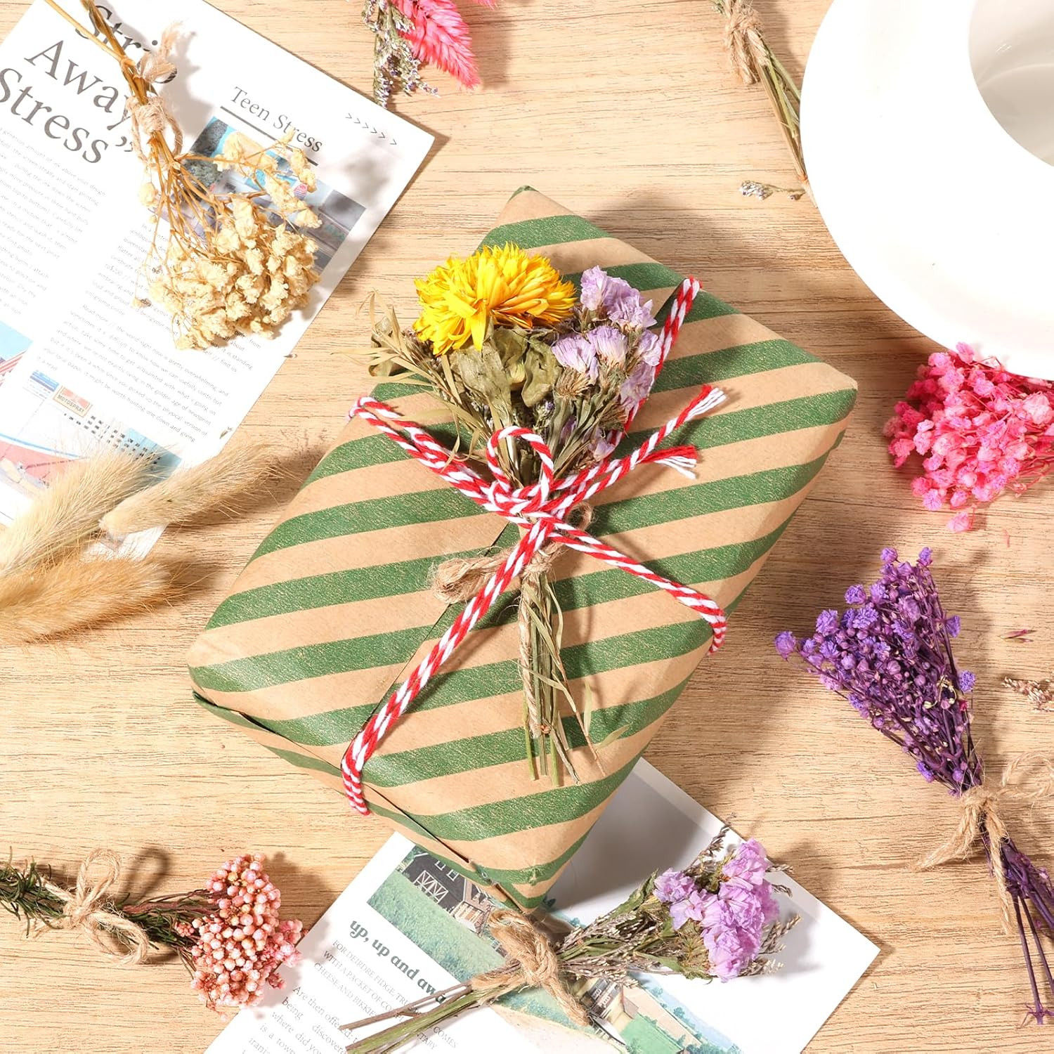 10 Pack Dried Flower Bouquets Mini Dried Flower with Stem Dried Embossing Natural Flower Bundles ... | Amazon (US)