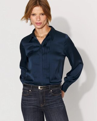 Pintuck Satin Shirt | White House Black Market