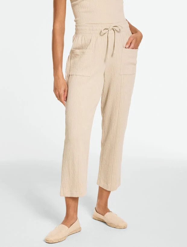 Crinkle Gauze Straight Leg Pants | Talbots