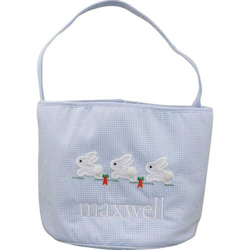 Blue Gingham Bunny Easter Basket - Shipping Early April | Cecil and Lou