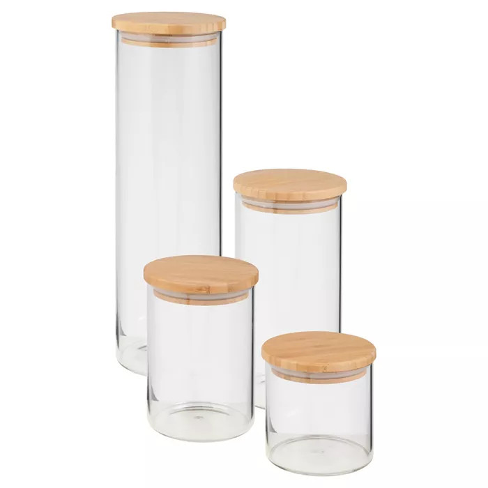 Honey-Can-Do Bamboo Jar Storage Set 4-pc. | Target