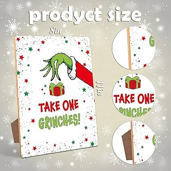 Take One Grinches Table Sign - Secret Santa Christmas Party, Perfect for Christmas Party Decorati... | Amazon (US)