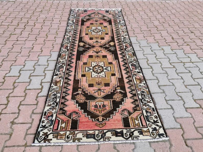 Persian Rug 3.5x9.7ft Pink Afghan Rug Persian Area Rug | Etsy | Etsy (US)