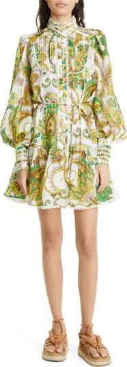 Octavia Paisley Long Sleeve Minidress | Nordstrom