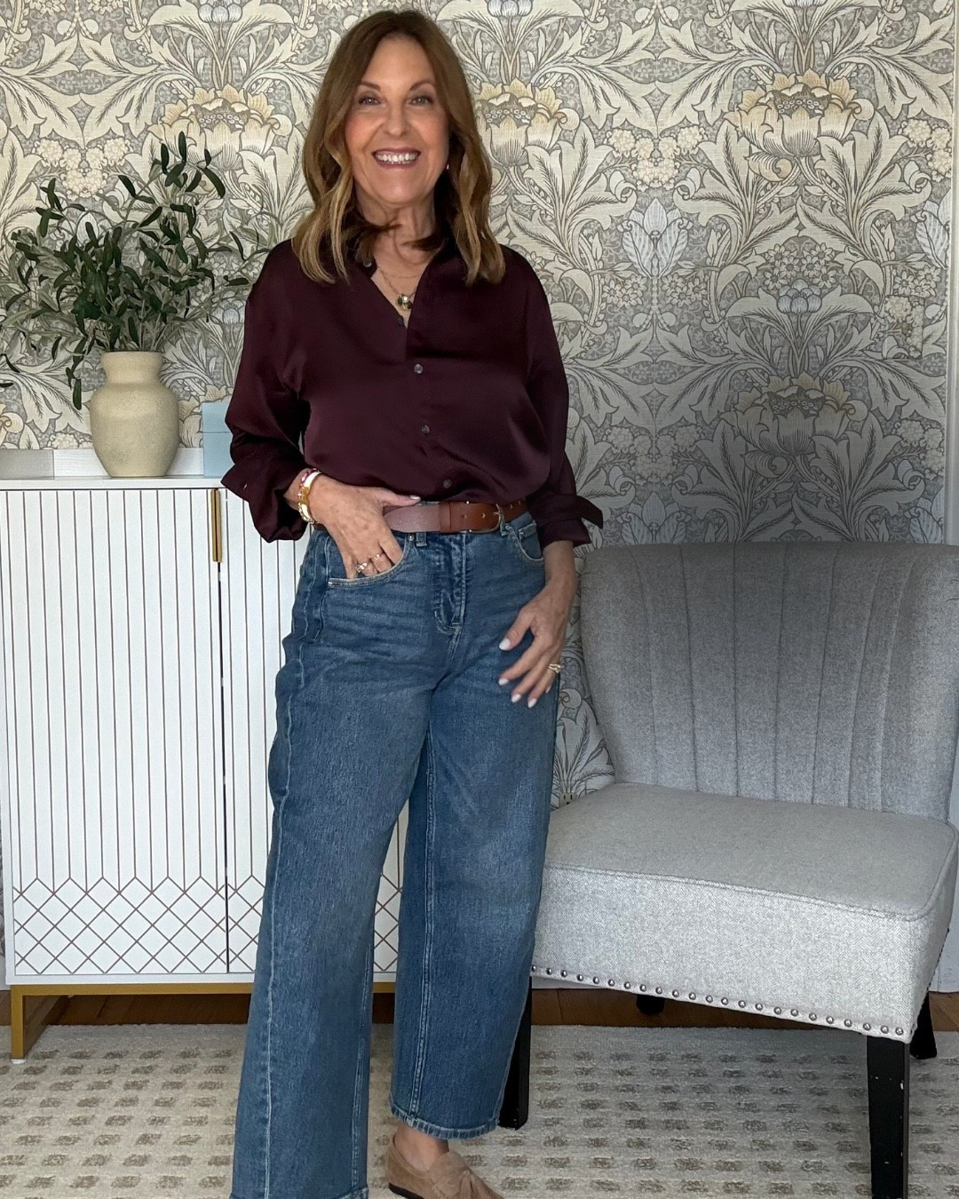Loving this beautiful top from Spanx.  I love the color for fall and the holidays. 

Fits tts. I'm wearing size XS. 

Use promo code SANDYKXSPANX for 15% off for first-time buyers.

Sale items 30% off.

#LTKPetite #LTKSaleAlert #LTKMidsize