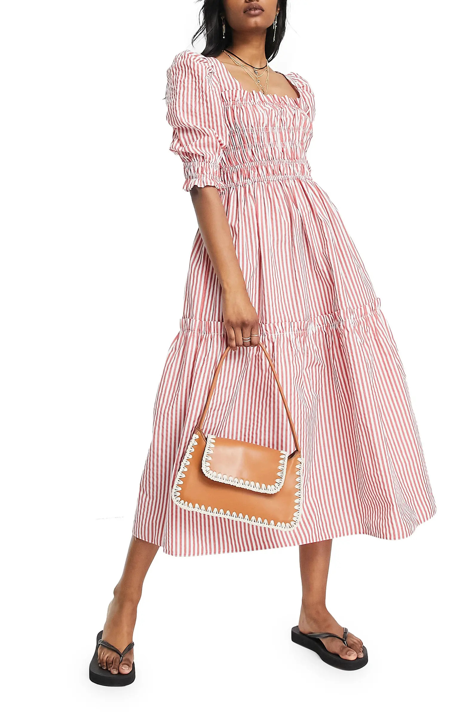 Topshop Stripe Midi Dress | Nordstrom | Nordstrom