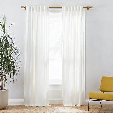 Linen Cotton Curtain - Stone White | West Elm (US)