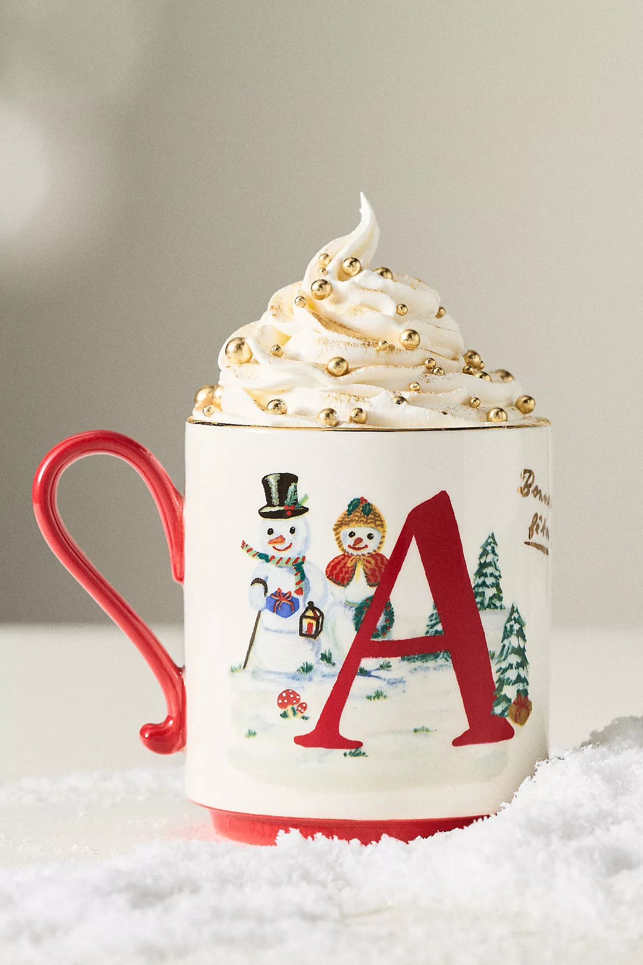 Nathalie Lete Stoneware Holiday Monogram Mug | Anthropologie (US)