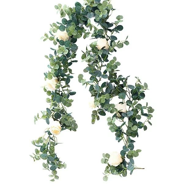 2 Colors Artificial Eucalyptus Garland Hanging Rattan Wedding Greenery Home Decor Table Centerpie... | Walmart (US)