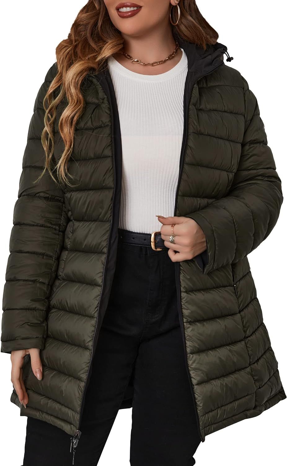 Geschallino Women's Reversible Puffer Coat Water Resistant Winter Jacket Long Warm Padded Bubble ... | Amazon (US)