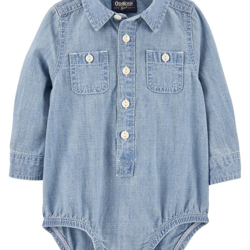 Denim Button-Front Bodysuit | Carter's