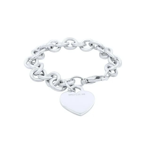 Tiffany & Co. Sterling Silver Heart Tag Charm Bracelet | Walmart (US)