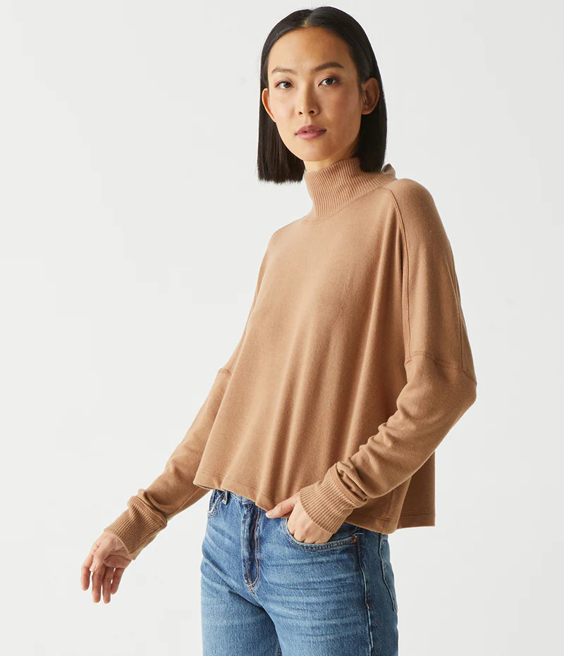 Marcy Mock Neck Top | MichaelStars.com