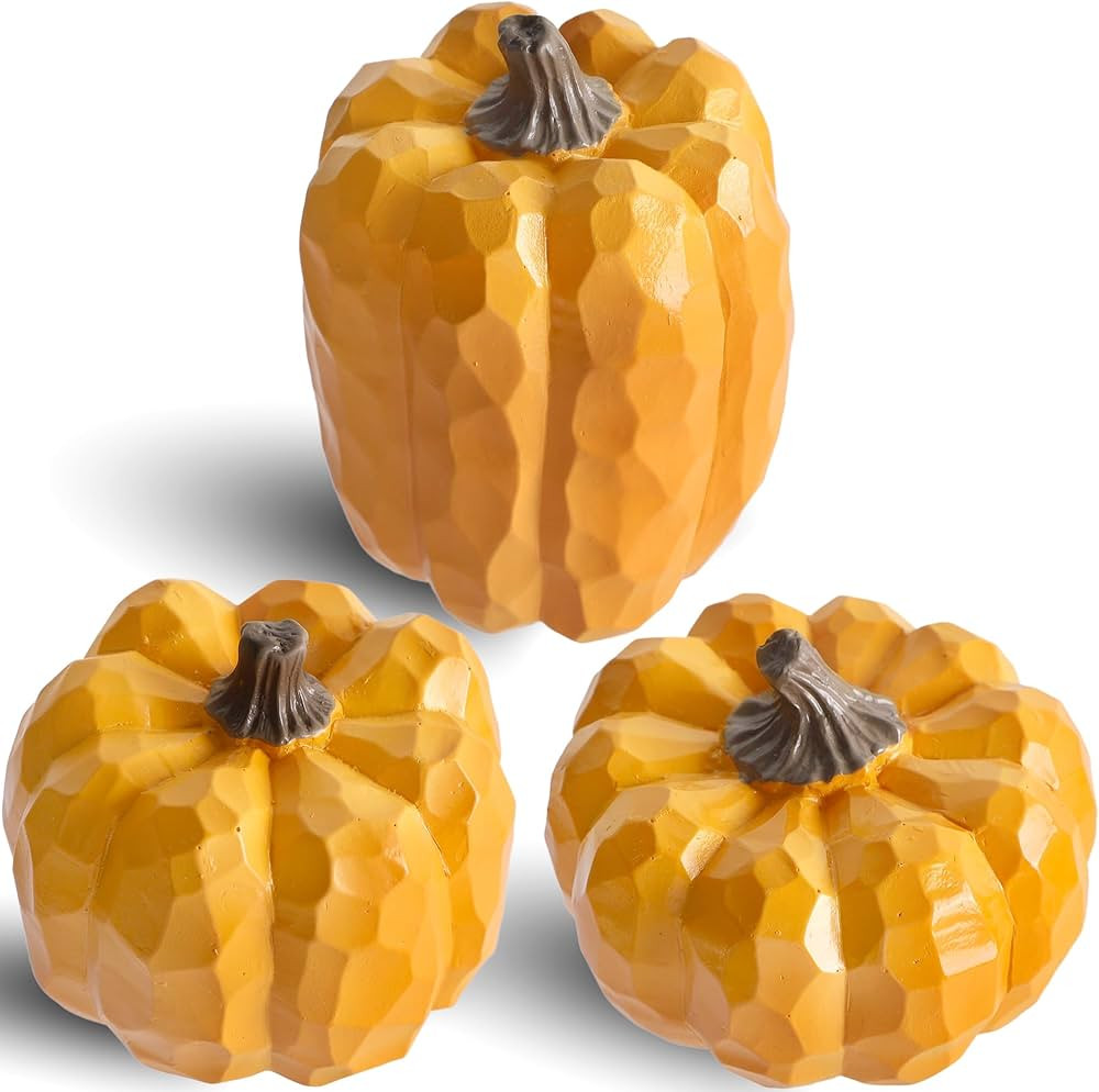 winemana Pumpkins Fall Decorations for Home & Thanksgiving- Set of 3 Artificial Pumpkin Centerpie... | Amazon (US)