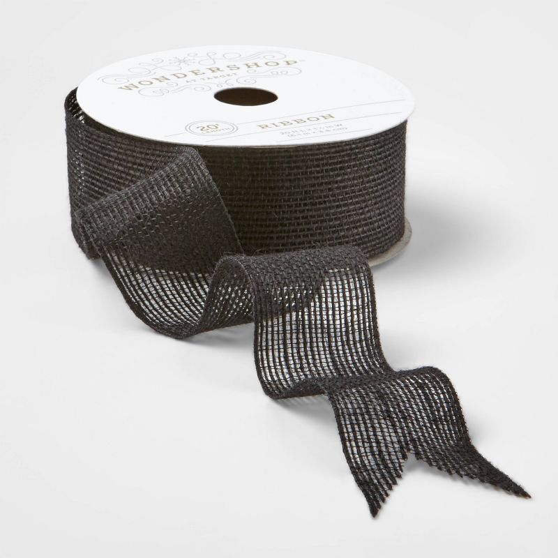 1.5" Jute Fabric Ribbon Black 20ft - Wondershop™ | Target
