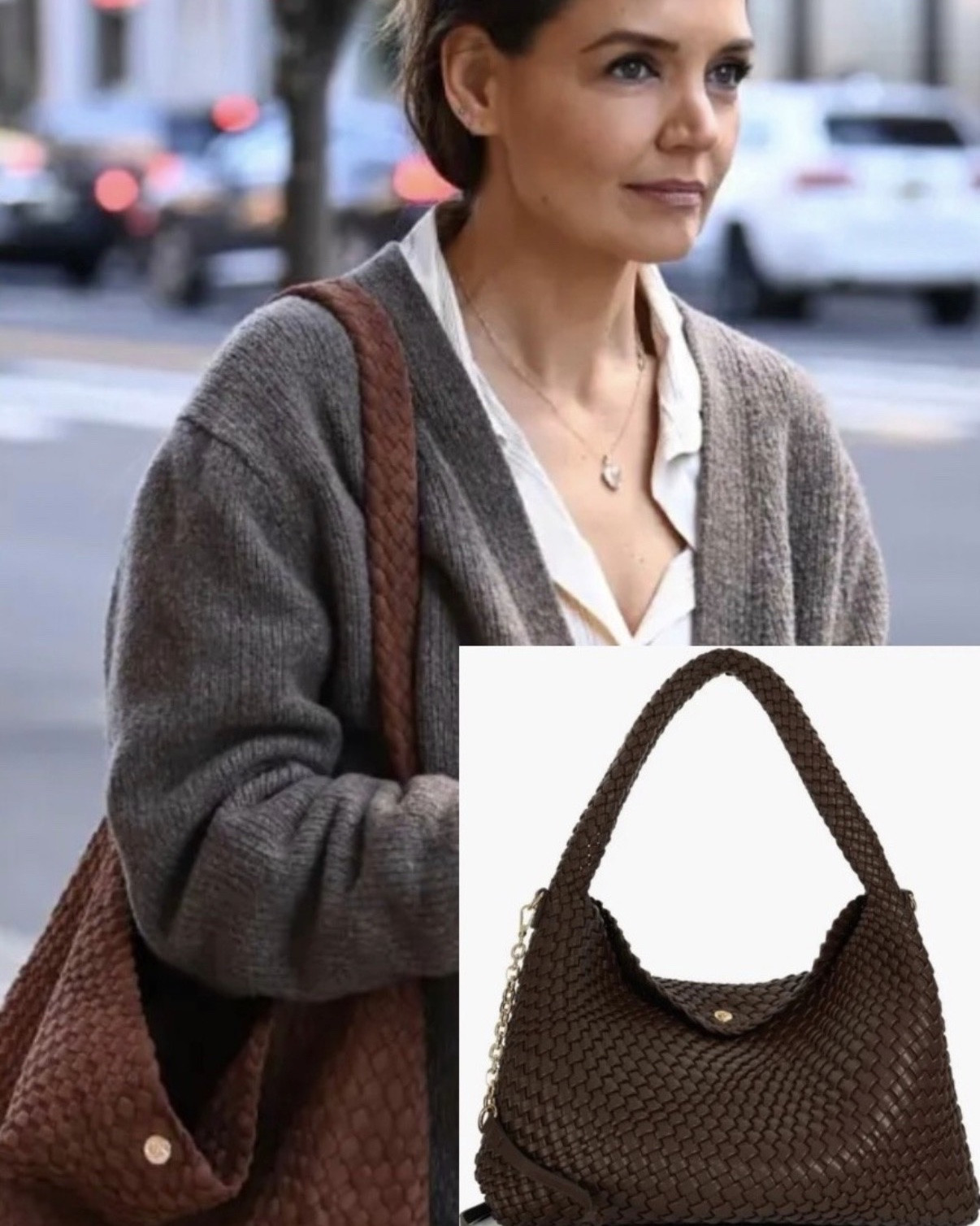 celebs go-to bag, the large Dune London Deliberate.

Katie Holmes, Bella Hadid and Daisy Edgar-Jones are just a few of the fashionistas who have worn the style, which is surprisingly under $200. The woven, slouchy bag comes in different sizes and a range of pretty colors.

#LTKSeasonal #LTKitbag #LTKstyletip

#LTKdayinmylife

#LTKootd #LTKgrwm #LTKdayinmylife