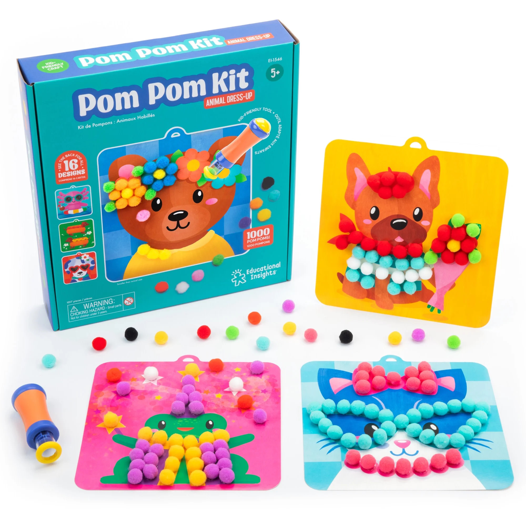 Educational Insights Pom Pom Craft Kit, Arts and Crafts Sets and Supplies for Kids Ages 5 and up | Walmart (US)