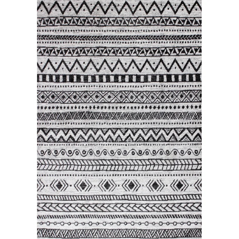 Aholah Handmade Performance Ivory/Charcoal Rug | Wayfair North America