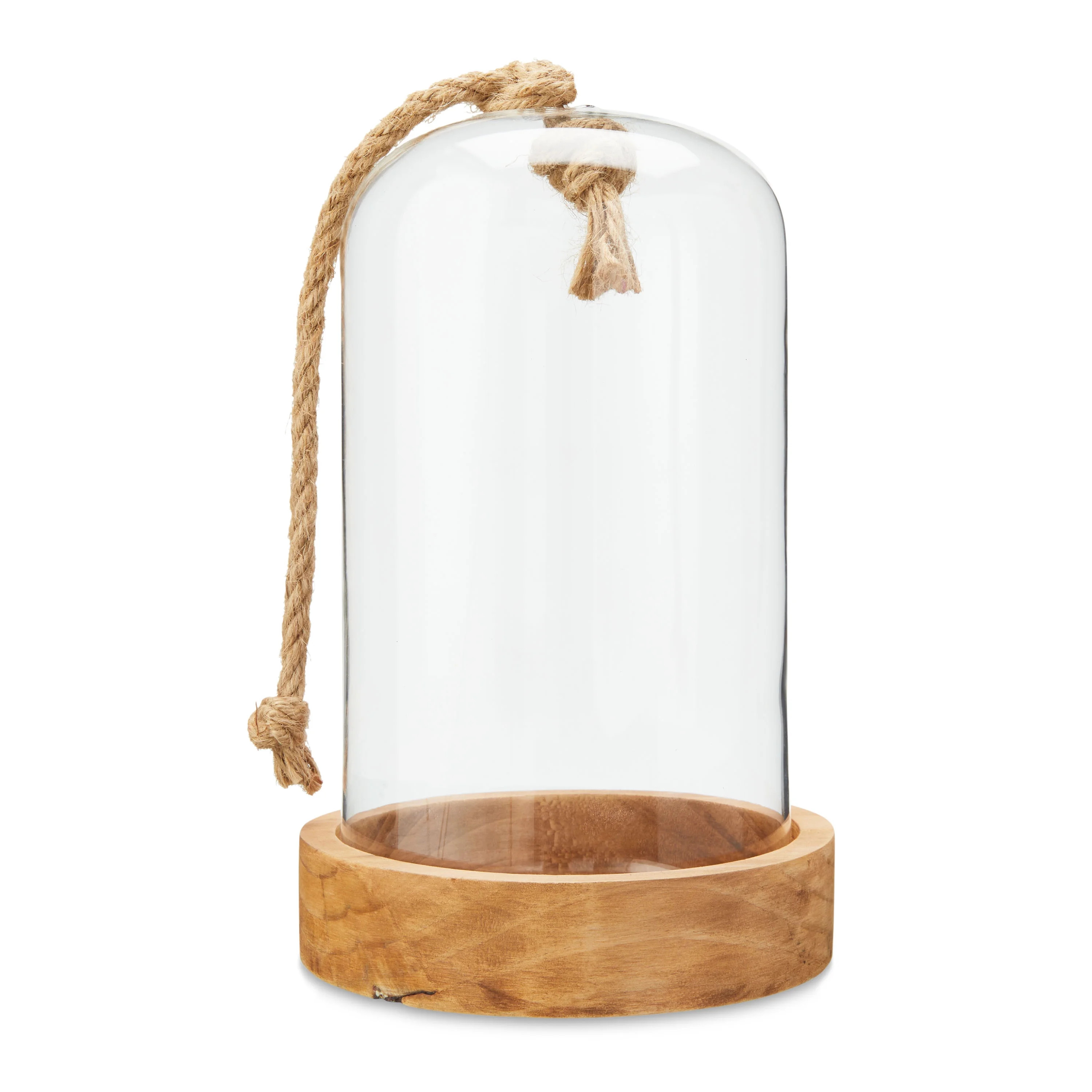 Way To Celebrate 10 inch Glass Hurricane With Wood Base, Clear | Walmart (US)