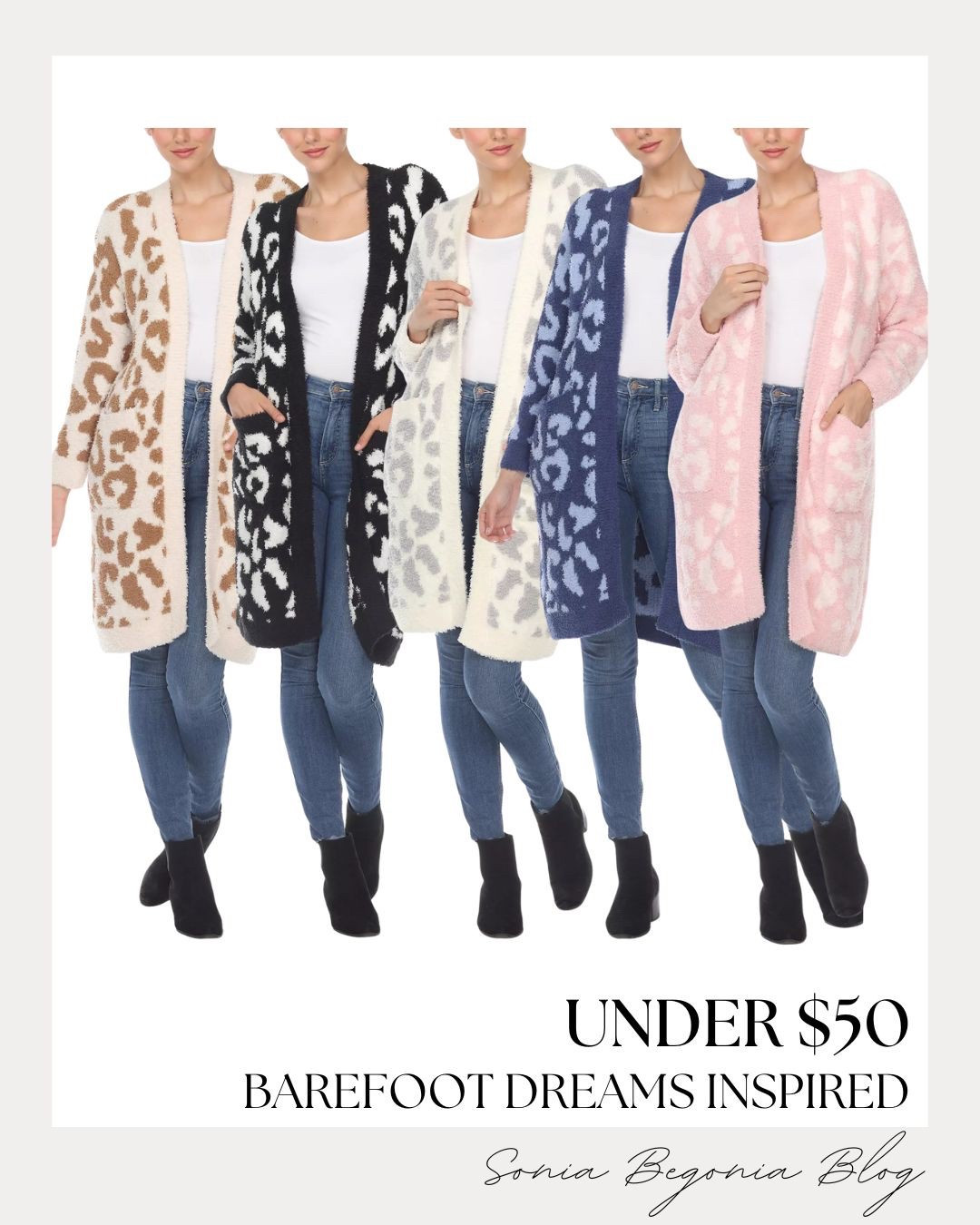 COZY FAVORITES: Leopard Prints, Plush Knits, & Barefoot Dreams Inspired Style! 🐆

Embrace the cozy-chic trend with these perfectly balanced everyday cardigans—all under $50! 💖

We are obsessed with the statement piece: the ultra-soft, Barefoot Dreams inspired leopard print cardigan featuring a relaxed open-front design and functional front pockets. Balance the bold pattern with your favorite pair of classic skinny jeans and a simple white tee. Finish the look with sleek, modern accessories: chic black ankle boots for a touch of polished glam and an effortless winter silhouette!

#OOTD
#OutfitOfTheDay
#LeopardPrint
#CozyCardigan
#BarefootDreamsInspired
#AnimalPrint
#WinterFashion
#EverydayStyle
#AffordableFashion
#FeminineStyle
#EverydayChic
#LTKStyle
#LTKUnder50
#CozyVibes
#StylingInspo


#LTKSeasonal #LTKootd #LTKFindsUnder50