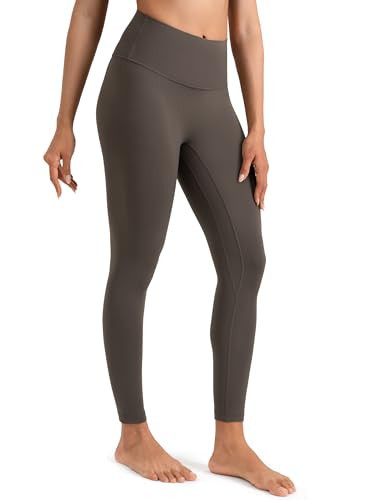 Colorfulkoala Dreamlux No Front Seam Leggings for Women 25" Inseam, High Waisted Buttery Soft 7/8 Yoga Pants (S, Major Brown) | Amazon (US)