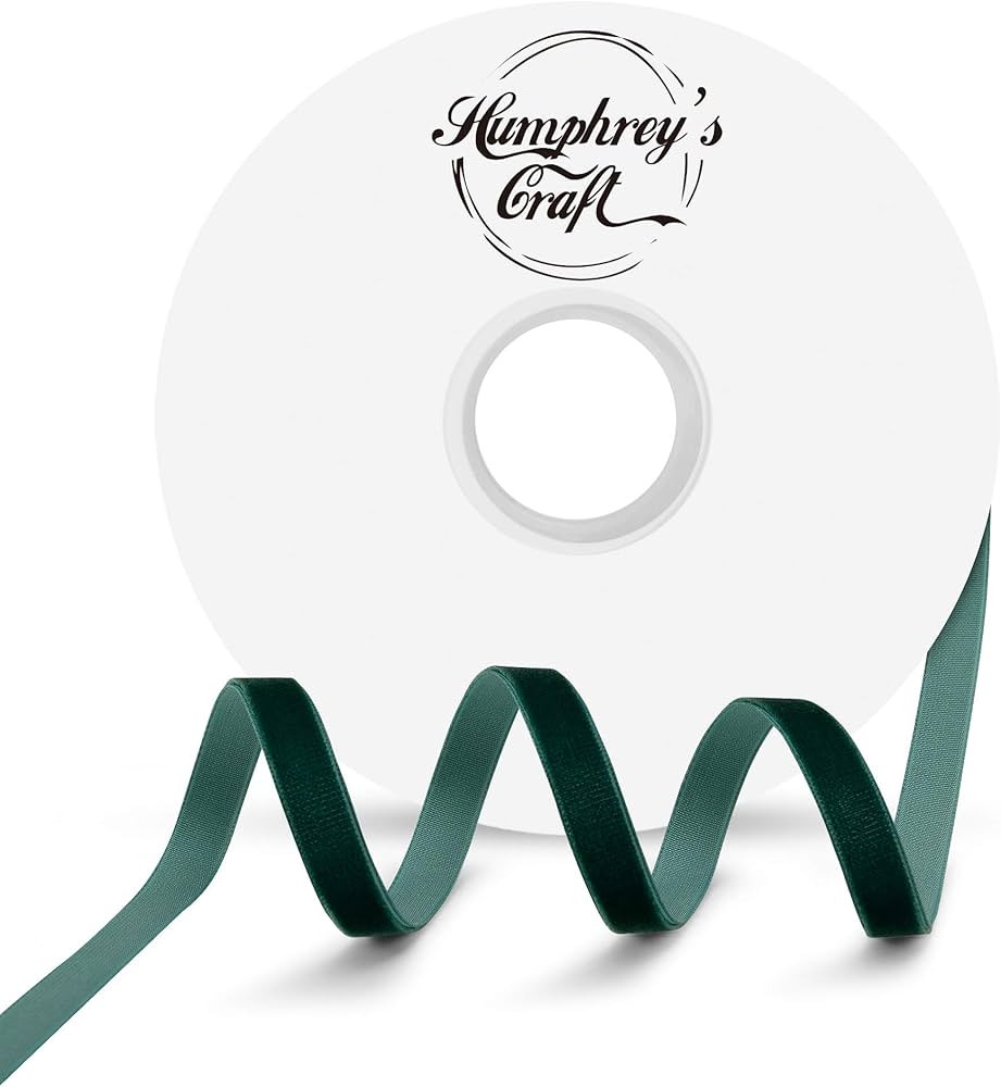 Humphrey's Craft 3/8 Inch Wide Green Crushed Velvet Ribbons Spool - 15 Yards Variety of Color Per... | Amazon (US)