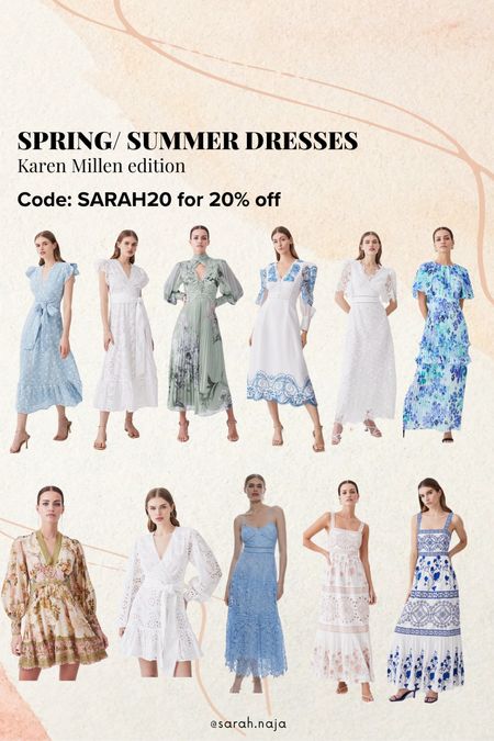 Spring/ summer dresses edit. You can use my code Sarah20 for 20% off your purchase. #mykm #karenmillen #ad #dresses #springdress #summerdress

#LTKunder100 #LTKSeasonal #LTKfit