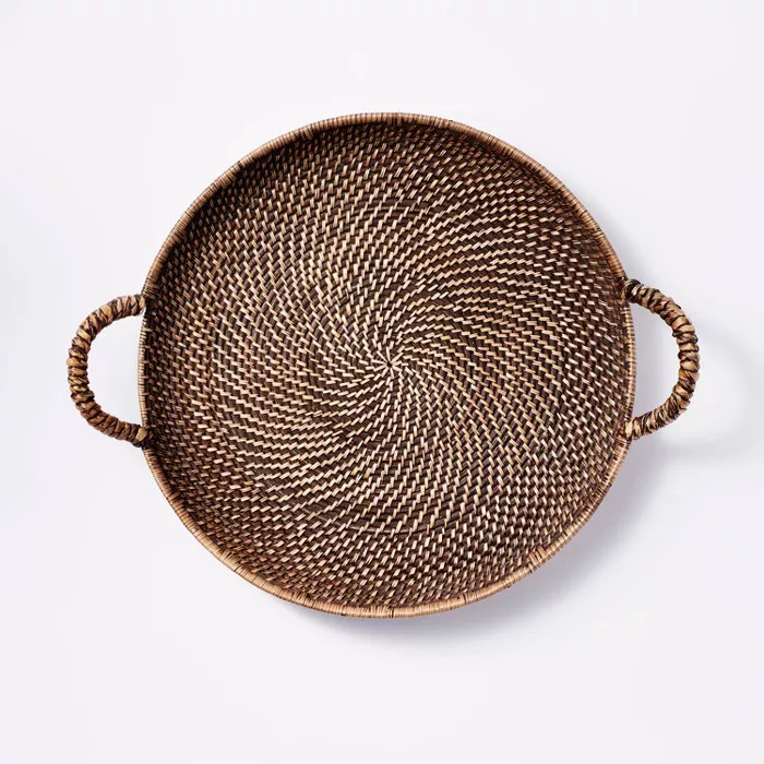 18" Rattan Woven Serving Tray with Handles - Threshold™ designed with Studio McGee | Target