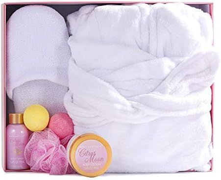 Spa Bathrobe and Slippers - Spa Luxetique Spa Gifts for Women, Flannel and Soft Bath Robe, Bath a... | Amazon (US)