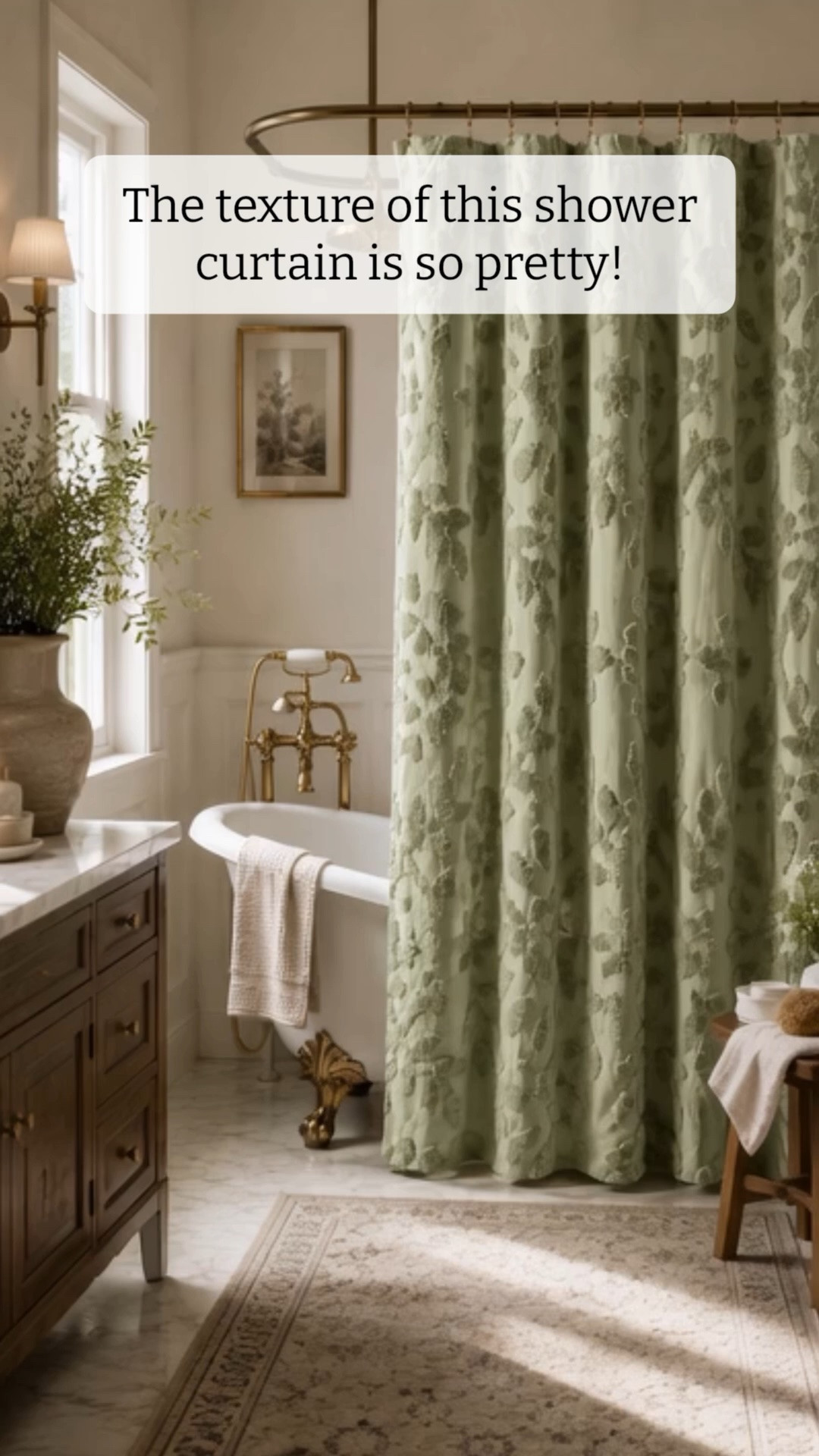 I love the detail on this sage green shower curtain. It’s so beautiful!

#LTKHome #LTKSaleAlert #LTKselfcare