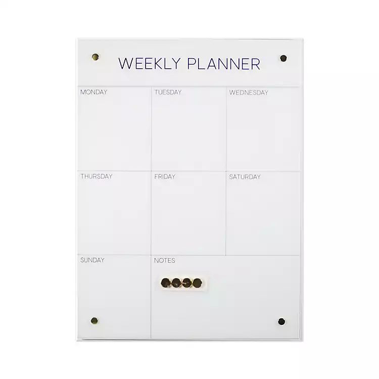 White Magnetic Dry Erase Weekly Wall Planner | Kirkland's Home
