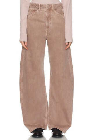 Lemaire High Waisted Curved Leg Jeans in Mauve | FWRD 