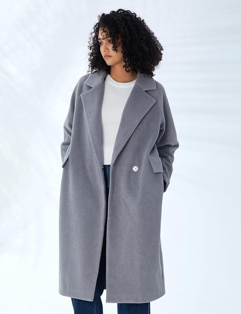 S・DEER Winter Women's Casual Lapel Basic H-shaped Long Wool Coat | Amazon (US)