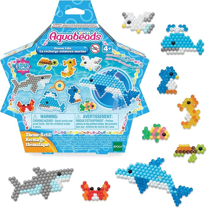 Aquabeads Arts & Crafts Ocean Life Theme Refill with Beads and Templates | Amazon (US)