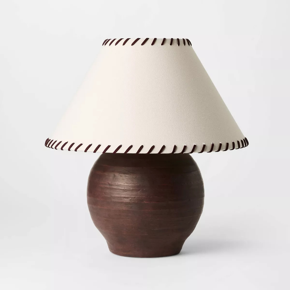 Large Earthy Table Lamp with Whipstitch Shade - Threshold™ designed with Studio McGee | Target