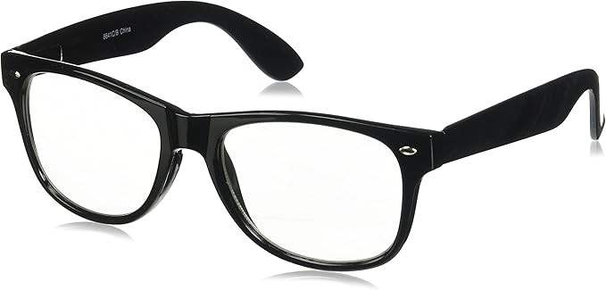 Retro Nerd Geek Oversized Black Framed Spring Temple Clear Lens Eye Glasses | Amazon (US)