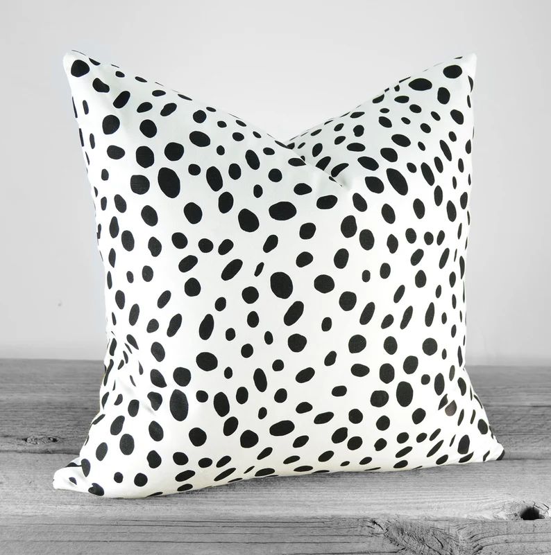 Pillow Cover - Modern Spotted Black and White - Dalmatian  - Pick Your Size | Etsy (US)