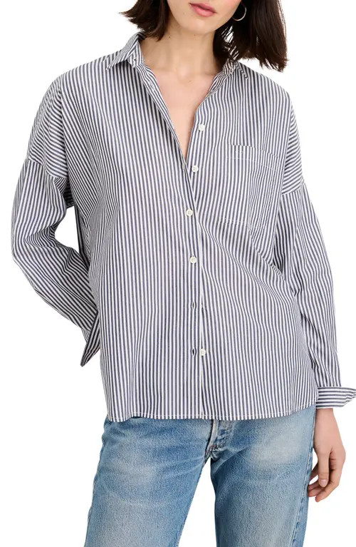 Alex Mill Standard Stripe Cotton Button-Up Shirt in Navy/white at Nordstrom, Size Xx-Small | Nordstrom