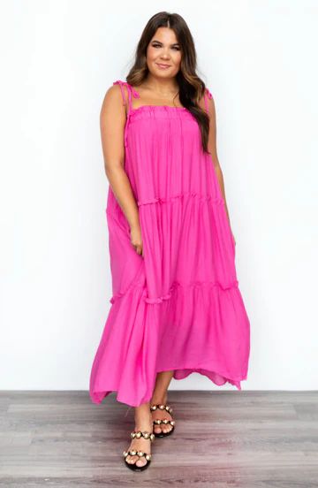 Dance In The Daylight Ruffled Tie Shoulder Dress- 2 colors | Apricot Lane Boutique