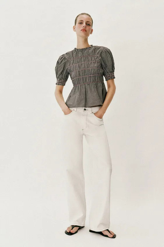 CHEMISE À CARREAUX NID D'ABEILLE | Zara FR