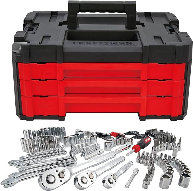 Craftsman Mechanics Tool Set, 230-Piece Hand Tool and Socket Set with 3-Drawer Tool Box (CMMT4530... | Amazon (US)