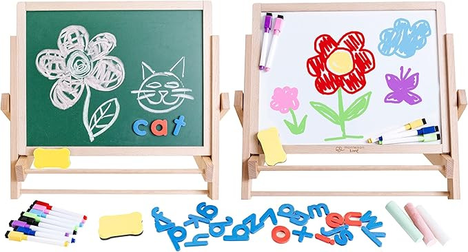 Table Top Easel for Kids - Tabletop Magnetic White Board - Toddler Art Chalkboard | Amazon (US)