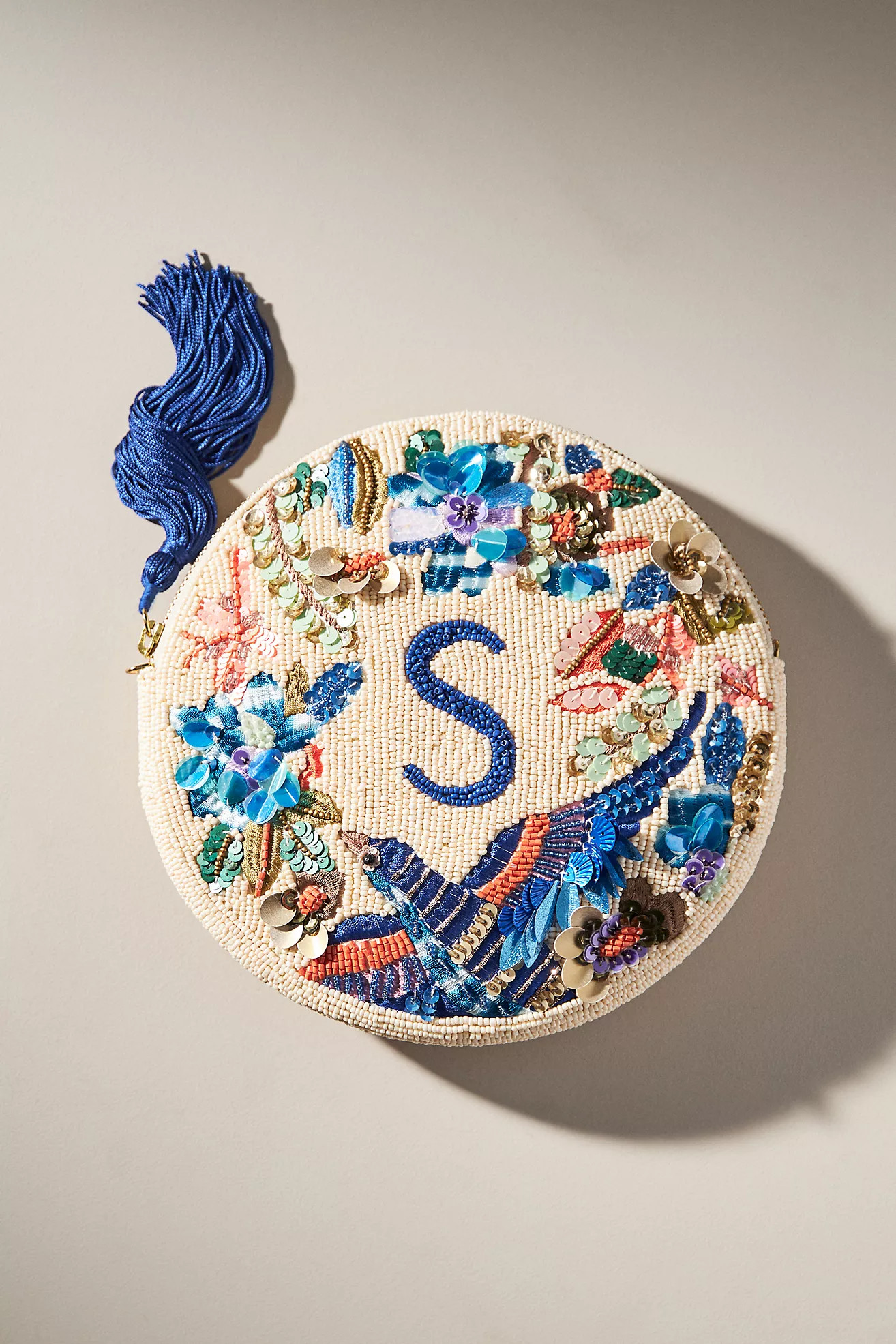 Holiday Monogram Embellished Pouch | Anthropologie (US)