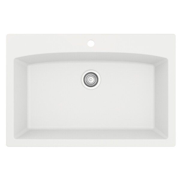 Karran Drop-In Quartz Single Bowl Kitchen Sink - White | Bed Bath & Beyond