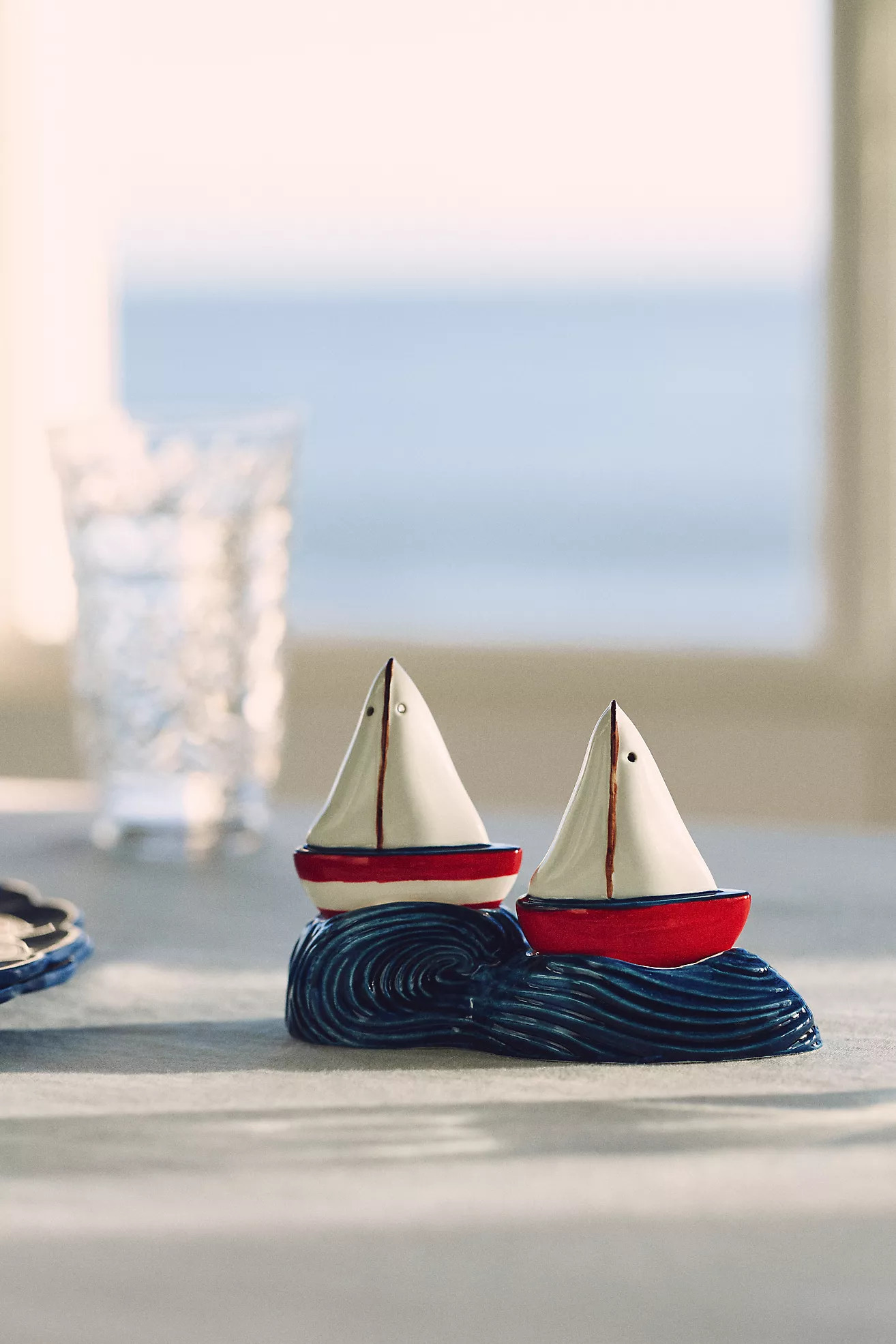 Maritime Stoneware Salt & Pepper Shakers | Anthropologie (US)