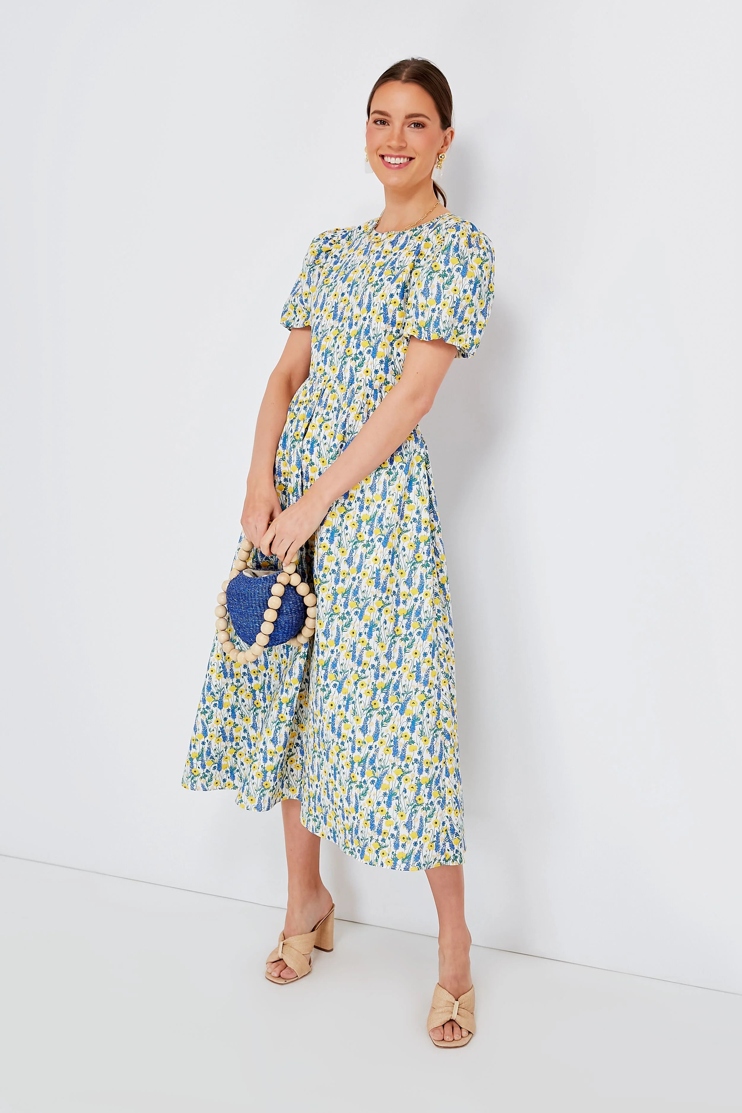 Yellow and Blue Floral Nicole Maxi Dress | Tuckernuck (US)