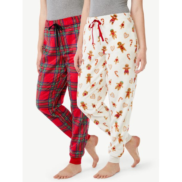 Joyspun Women's and Women's Plus Long Sleeve Top and Jogger PJ Set, 2-Piece, Sizes up to 3X - Wal... | Walmart (US)